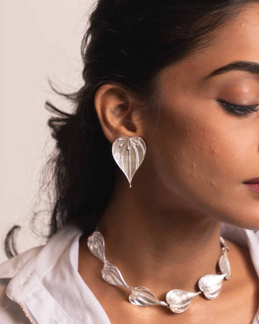 Betel Leaf Studs - Silver