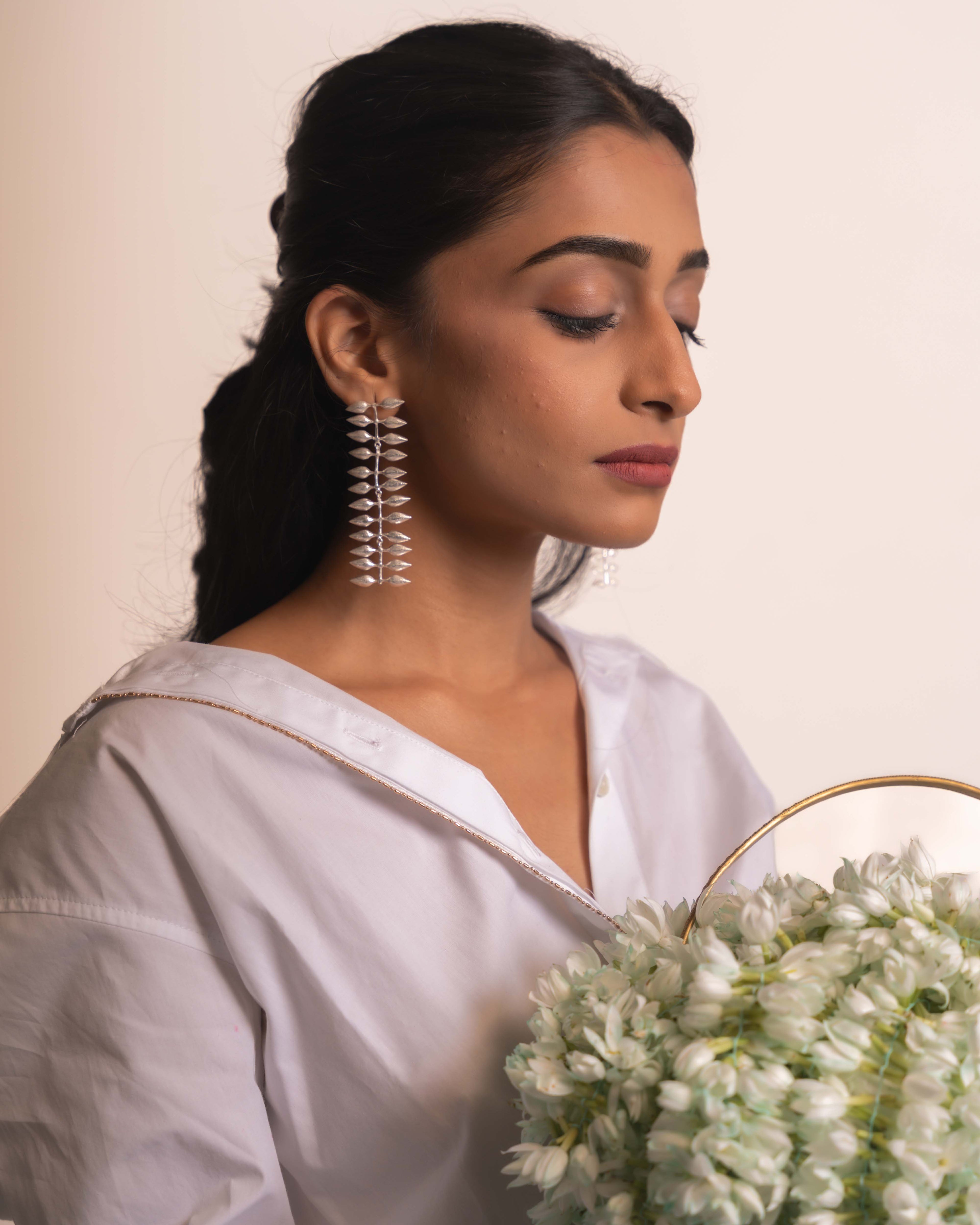Spanish Jasmine Silver / Gajra Earrings